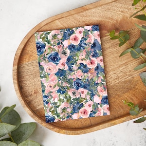 Blue & Pink Watercolor Roses | FL059 | Water Soluble Transfer Paper | Polymer Clay Image Transfers