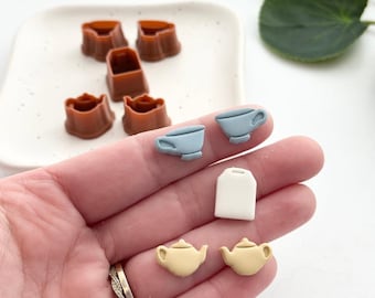 Tea Party Middle Stud Pack (5pc) | Polymer Clay Cutter | Earring & Jewelry Maker Supplies