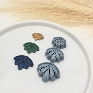 Debossed Lotus Spray | Polymer Clay Cutter | Earring & Jewelry Maker Supplies