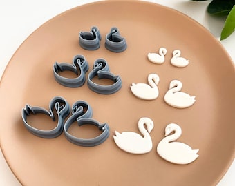 Swan (Mirror Set) | Polymer Clay Cutter | Earring & Jewelry Maker Supplies