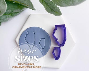 Illinois | State Silhouette Collection | Polymer Clay Cutter | Earring & Jewelry Maker Supplies
