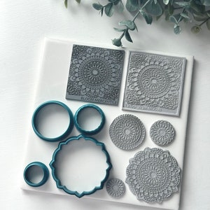 Mandala | MM02 | Texture Mat & Clay Cutters | Polymer Clay Cutter Tool