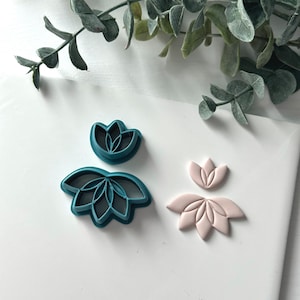 Abigael | Embossed Lotus Flower | Polymer Clay Cutter | Earring & Jewelry Maker Supplies