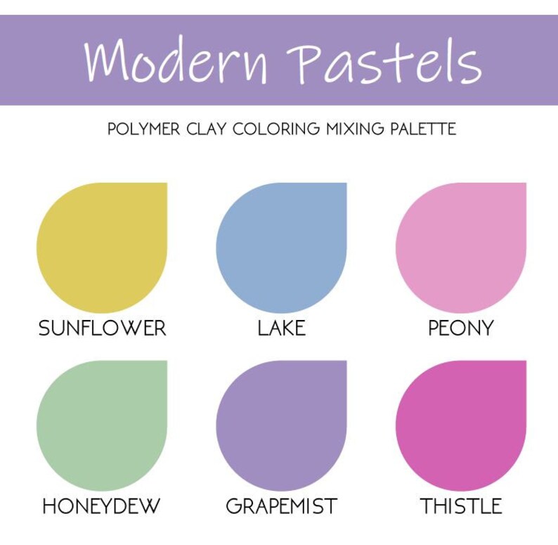 Modern Pastels Polymer Clay Color Recipes Light Pink Green Etsy