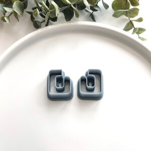 Rounded Square Hoop Cutter (Mirror Set) | Polymer Clay Cutter | Earring & Jewelry Maker Supplies
