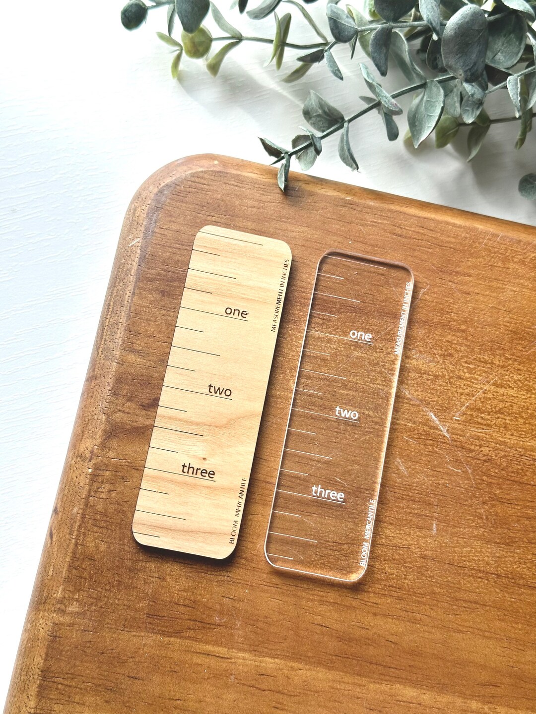 Jewelry Ruler | Photo Prop | Clear Acrylic, Ash Hardwood - Etsy