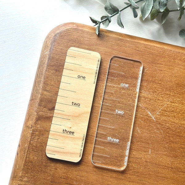 Jewelry Ruler | Photo Prop | Clear Acrylic, Ash Hardwood