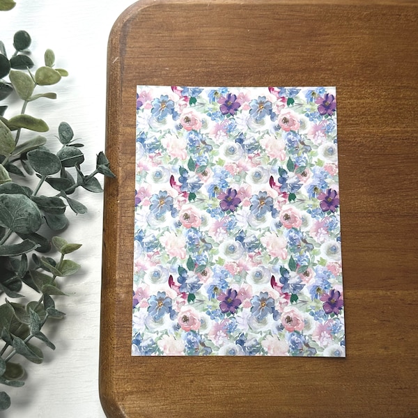 Watercolor Florals | FL057 | Water Soluble Transfer Paper | Polymer Clay Image Transfers