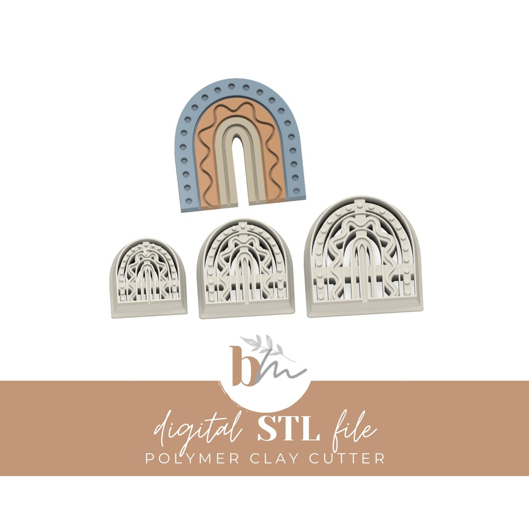 Embossed Rainbow Arch - 3 Sizes | Digital STL File | Polymer Clay ...