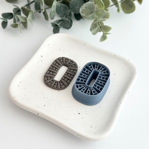 Windowed Faux Rattan Rectangle | Polymer Clay Cutter | Earring & Jewelry Maker Supplies