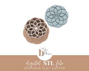 Embossed Mandala - Best Seller | Digital STL File | Polymer Clay Cutters & Tools