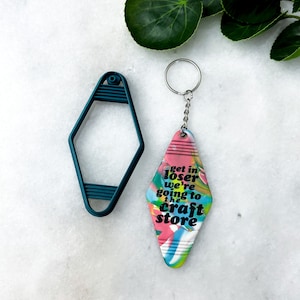 Retro Motel Keychain | Polymer Clay Cutter | Earring & Jewelry Maker Supplies