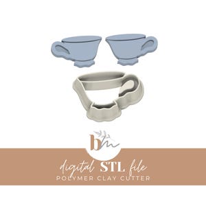 Teacup - 6 Sizes | Digital STL File | Polymer Clay Cutters & Tools