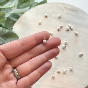 Micro Pearl Charms 5mm - Gold (10pc) | Jewelry Components | Earring Making Supplies