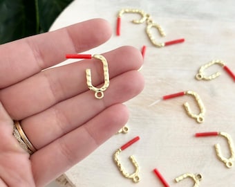 Hammered Oval Earring Hoop - Gold (10pc) | Jewelry Components | Earring Making Supplies