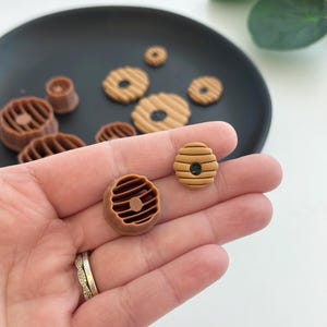 Embossed Beehive | Polymer Clay Cutter | Earring & Jewelry Maker Supplies