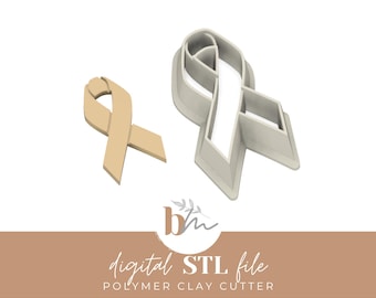 Awareness Ribbon - 4 Sizes | Digital STL File | Polymer Clay Cutters & Tools