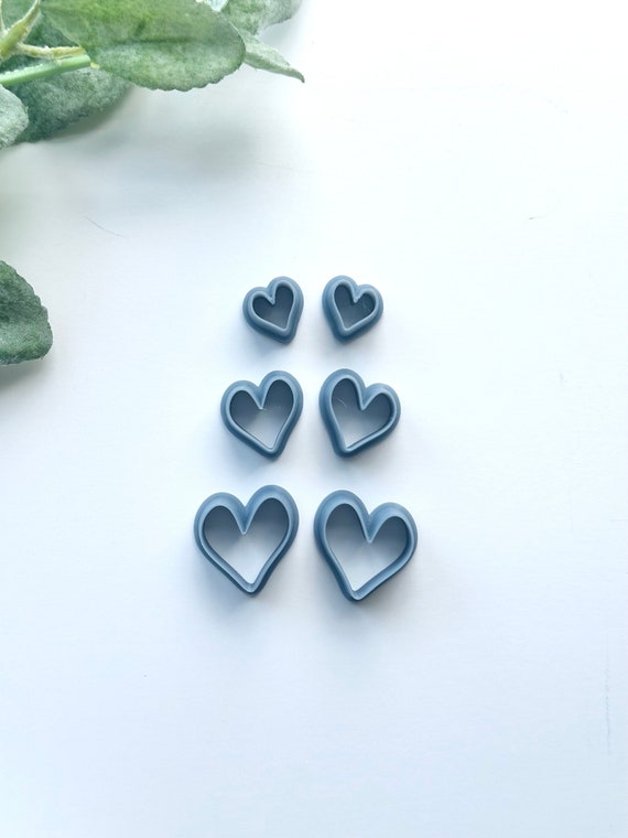 Gooey Hearts Mirror Set | Polymer Clay Cutter | Earring & Jewelry Maker Supplies
