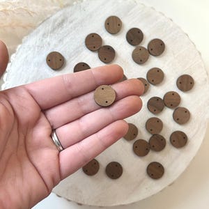 Medium Walnut Wood Circle Connector (10pc) | Jewelry Components | Earring Making Supplies