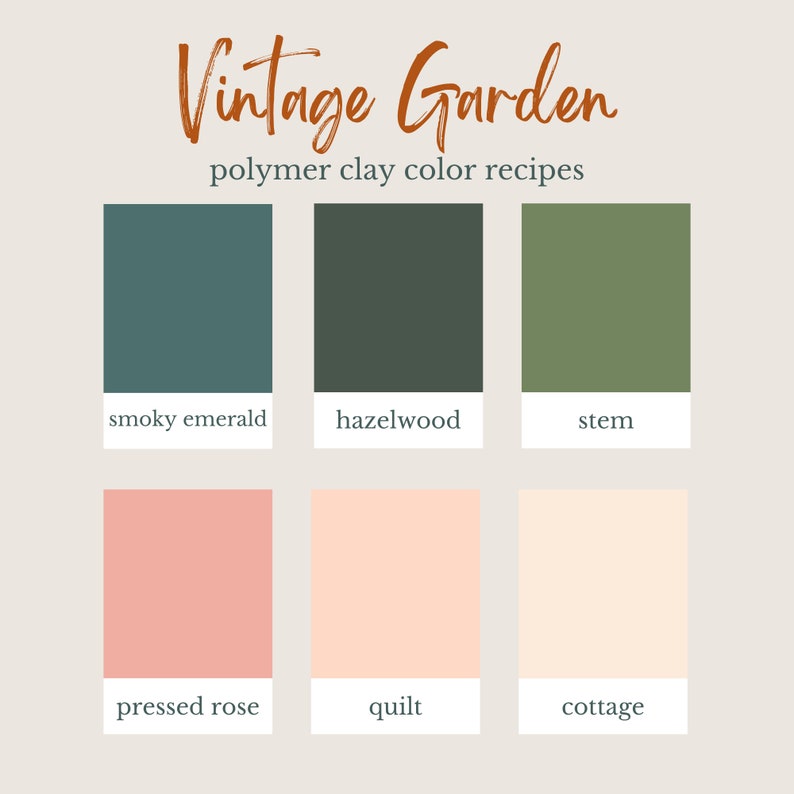 Clay Color Patterns Bundle of 30 Polymer Clay Color Recipes | Holiday Sculpey Souffle ...