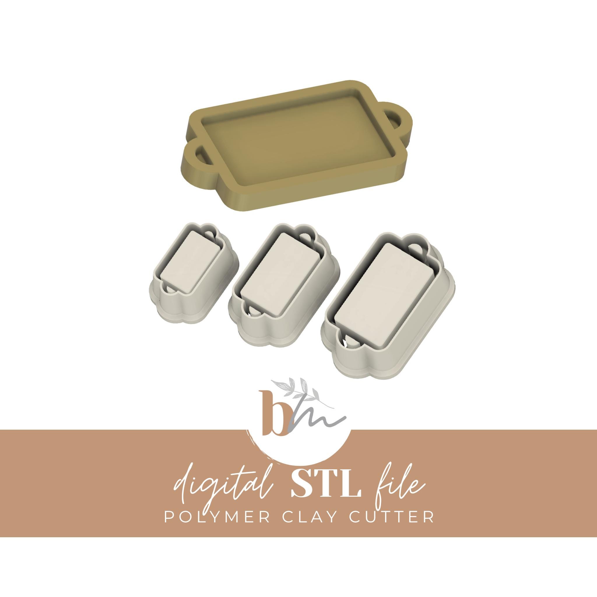 Cookie or Dessert Tray - 3 Sizes | Digital STL File | Polymer Clay Cutters & Tools