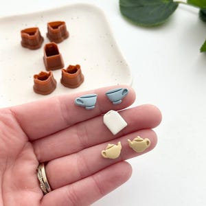 Tea Party Little Stud Pack (5pc) | Polymer Clay Cutter | Earring & Jewelry Maker Supplies