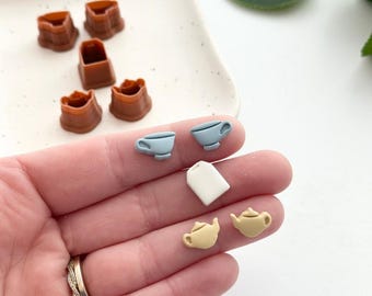 Tea Party Little Stud Pack (5pc) | Polymer Clay Cutter | Earring & Jewelry Maker Supplies