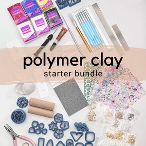 Ultimate Polymer Clay Starter Bundle | Polymer Clay Earrings & Jewelry Getting Started Kit | Gift Ideas for Her | Complete Kit
