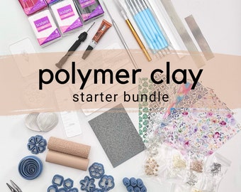 Ultimate Polymer Clay Starter Bundle | Polymer Clay Earrings & Jewelry Getting Started Kit | Gift Ideas for Her | Complete Kit