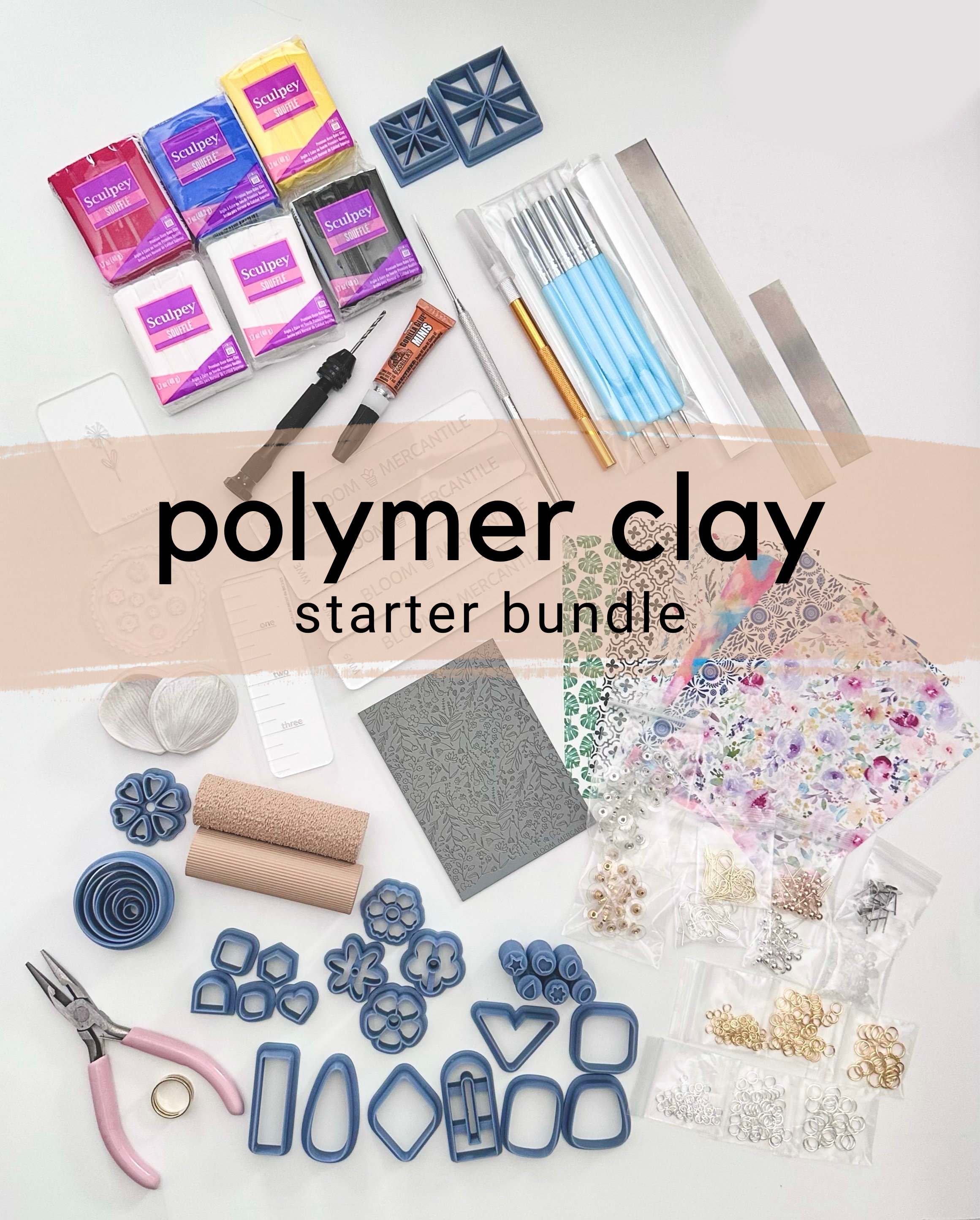 Build Your Own Polymer Clay Earrings Kit Including Charms and Decals. Make  5 Pairs of Statement Dangle Earrings. 