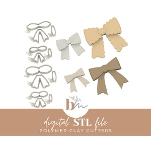 Bow Builder Sets - 4 Designs | Digital STL File | Polymer Clay Cutters & Tools
