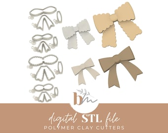 Bow Builder Sets - 4 progetti / File STL digitale / Taglierine e utensili per argilla polimerica