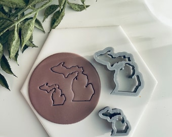 Michigan | State Silhouette Collection | Stud or Dangle | Polymer Clay Cutter