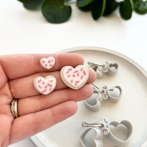 Heart Sugar Cookie Sets | Polymer Clay Cutter | Earring & Jewelry Maker Supplies