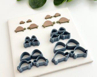Turtles (Mirror Set) | Polymer Clay Cutter | Earring & Jewelry Maker Supplies
