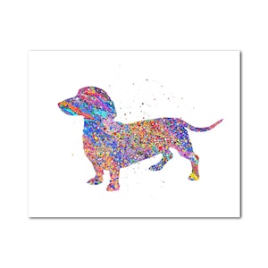 Dachshund Poster Art Painting Print Dog Picture Colorful Dachshund Gift for Dog Lovers Dachshund Wall Decor for Dachshund Owners Pet lover
