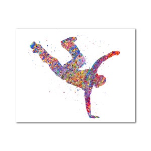 Breakdancer Poster Print Man Wall Decor Hip Hop Male Dancer Picture Art Gift for Him Boy Breakdancing Modern Painting Print Wall Art Dance
