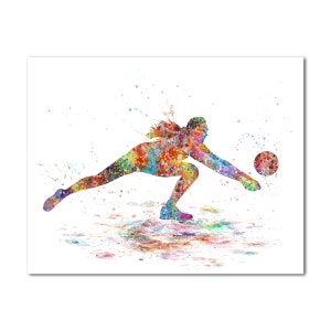 Woman Volleyball Player Home Art Poster Girl Volleyball Player Painting Print Female Volleyball Player Picture Gift For Sportswoman