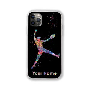 Softball Spielerin Handytasche Personalisierter Softballer Spielerin Krug Benutzerdefinierter Name iPhone Samsung Angepasstes Text-Zitat-Frau-Mädchen