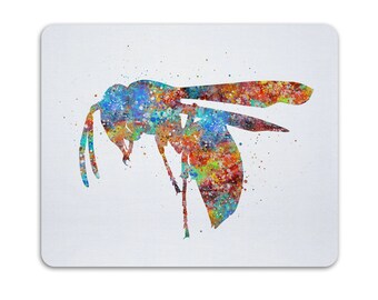 Wasp Mousepad Print Colorful Small Creature Painting Print On Mouse Pad Colorful Insect Mouse Mat Illustration New Office Décor Gift Hornet