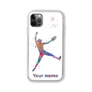Krug Handyhülle Personalisierte Softball Spielerin Softballer Benutzerdefinierte Name iPhone Angepasst Text Zitat Frau Mädchen Personalisiert