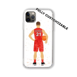 Basketball Phone Case Personalized Custom Colors Number Name Personalised iPhone Samsung Galaxy Fans Boy Man Present Customized Gift for him