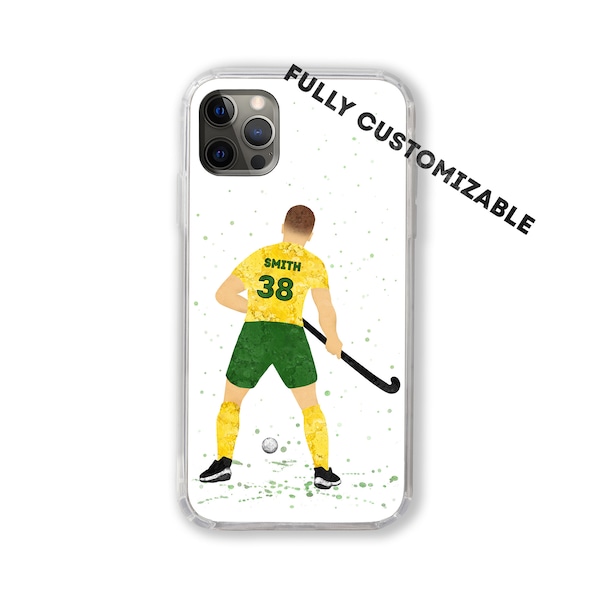 Field Hockey Phone Case Personalized Custom Colors Number Name Personalised iPhone Fans Boy Man Male Player Present Customized Gift for him