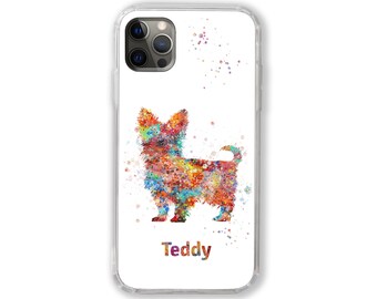 Yorkshire Terrier Handyhülle Personalisierter Hund Benutzerdefinierter Name iPhone Huawei Samsung Personalisierte Hülle Personalisiertes Text Haustier Geschenk für Hundebesitzer