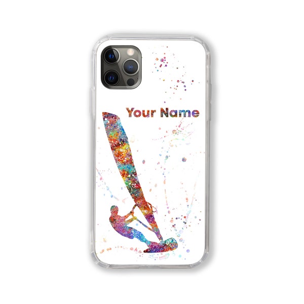 Custodia per telefono Windsurfer personalizzata Windsurf Nome personalizzato iPhone Samsung Huawei Custodia con testo personalizzato Citazione per boardailing Regalo personalizzato