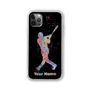 Baseball Man Personalisierte Telefon Hülle Baseball Boy Individueller Name iPhone Samsung Huawei Personalisiertes Text-Zitat Männlicher Baseball-Player Personalisiert