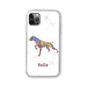 Etui na telefon dla niemieckiego krótkowłosego wyżła z personalizowanym imieniem dla psa iPhone Samsung Huawei Spersonalizowany tekst Prezent dla zwierzaka