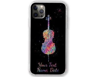 Cello Phone Case Personalisierte Angepasst iPhone Samsung Galaxy Huawei Hülle Benutzerdefinierter Name Personalisierter Text Violoncello Musikinstrument