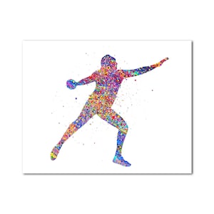 Discus Thrower Poster Print Female Discus Throw Track and Field Wall Decor Woman Sports Art Gift for Her Girl discus throwing Wall Art Decor