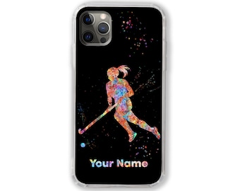 Field Hockey Player Personalized Phone Case Female Hockey Custom Name iPhone Samsung Huawei Customized Text Quote Woman Girl Personalised